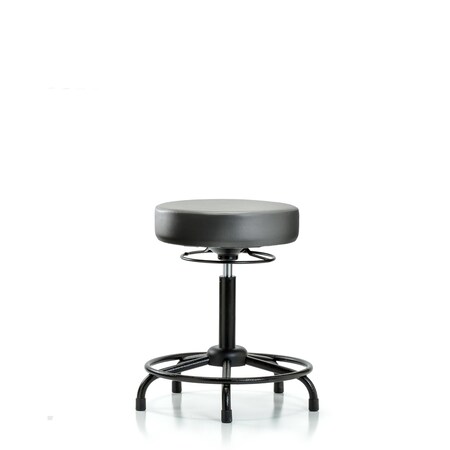 Blue Ridge Ergonomics Vinyl Stool, Med Bench, Round Tube Base, Glides, Sterling BR-VMBSO-RT-RG-8840