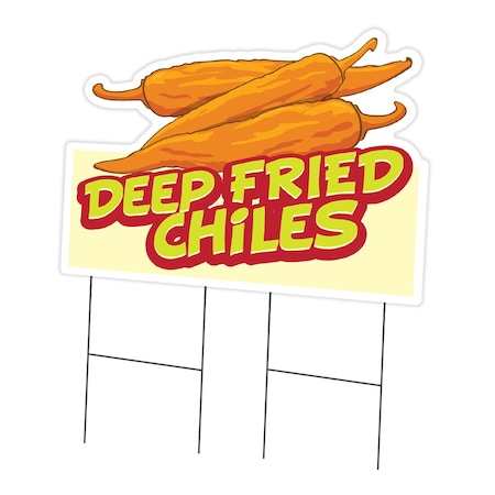 Signmission Deep Fried Chiles Die Cut Yard & Stake outdoor plastic coroplast window, C-DC-2436-Deep Fried Chiles C-DC-2436-DS-Deep Fried Chiles19