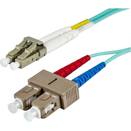 Monoprice Fiber Optic Patch Cord, LC/SC, 2m, Aqua 6391