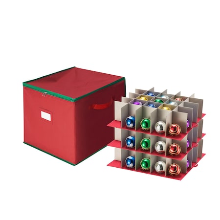 Tiny Tim Totes Ornament Storage Box Zippered Lid Organizer with 75 Individual Compartments 83-DT5535