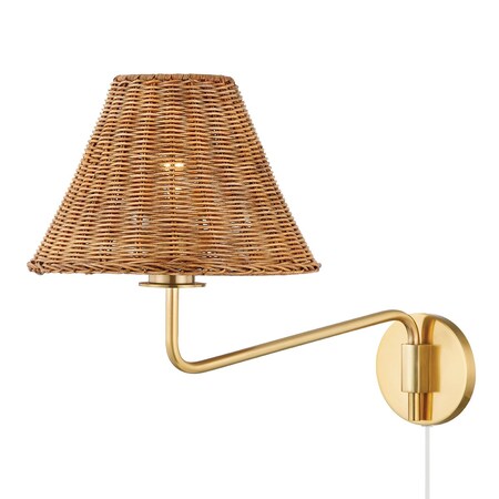 Mitzi Tali Roth X Issa 1 Light Plug-In Sconce 12 In. Aged Brass HL704201-AGB