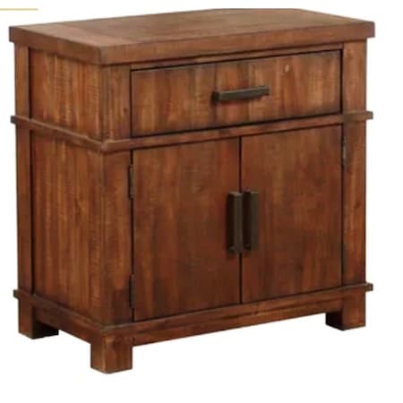 Homeroots 17" X 29" X 29" Cherry Oak Wood Nightstand 347155