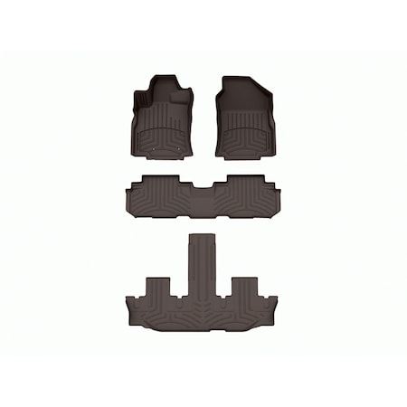 Weathertech Cocoa, Front and Rear and Rear FloorLiner HP 471475-1-2-3IM
