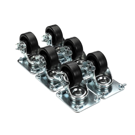 Traulsen Caster, 4.125in, Swivel, 3 With Brake, 3 Without Brake, Plate, 6PK CK10
