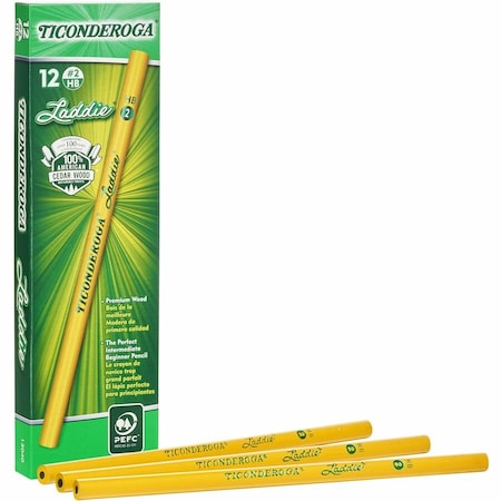 Ticonderoga Laddie Wood-Cased Pencils, No 2 HB Soft, Yellow, 72PK 13040