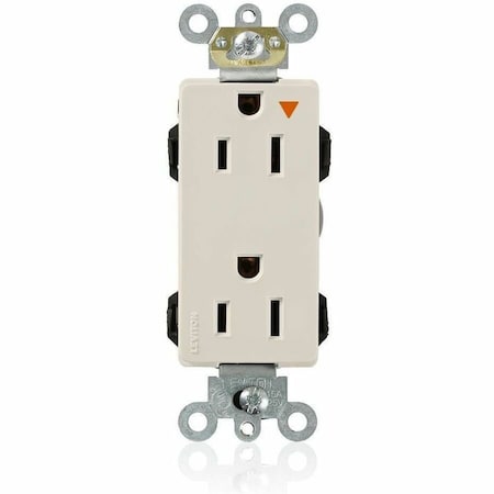 Leviton Industrial Grade Decora Receptacle, 15 Amp, 125 Volt M1626-IGT
