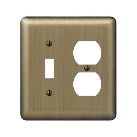 Amerelle 154TD 1 Toggle 1 Duplex Wall Plate Brushed Brass 3502366