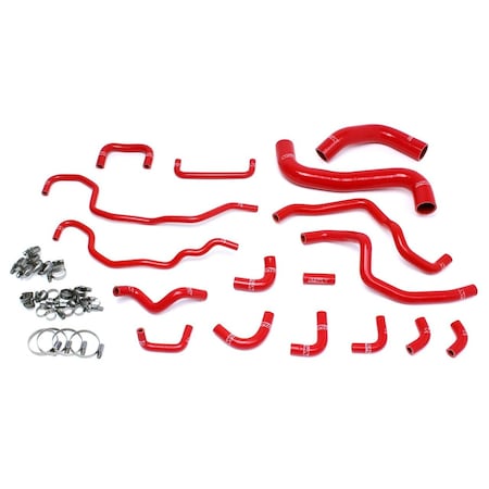 Hps Performance High Temp Reinforced Silicone Radiator and Heater Coolant Hose Kit, Red,  57-1516-RED