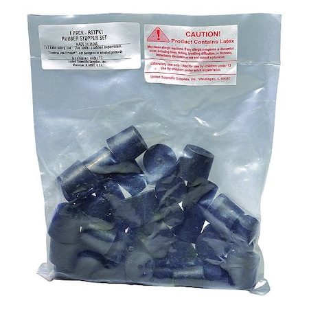 United Scientific Supplies Inc Stopper, 25 mm H, Rubber, Black RSTPK4