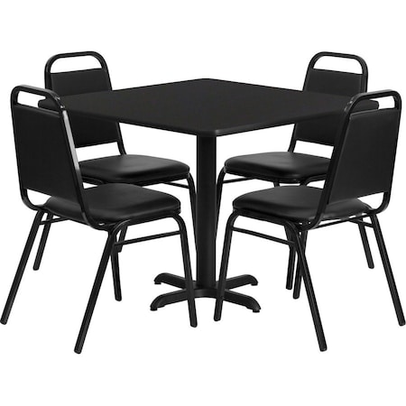 Flash Furniture Square Laminate Table, Laminate Top, Wood Grain HDBF1009-GG