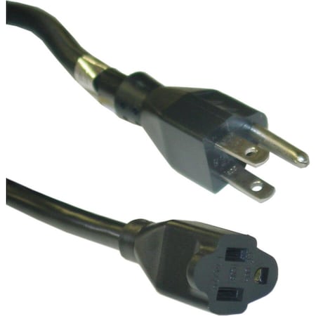 Cable Wholesale SJT Extension Cord, 14 AWG, 14/3, 1 Outlets, 5-15R, Black, 5-15P, 15 ft 10W2-02115