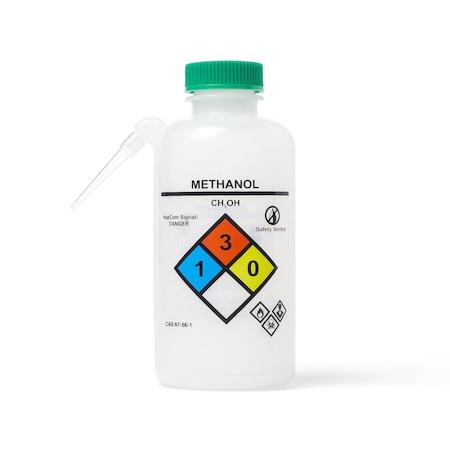 United Scientific UniSafe Methanol Wash Bottles, Unitary, LDPE, 500 mL, 6PK 36-1002