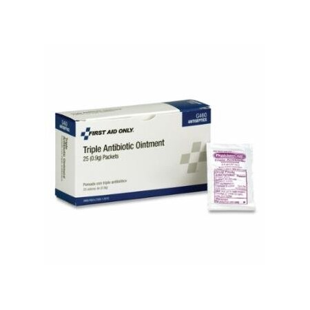 First Aid Only Triple Antibiotic Ointment, 0.5 g, Packets, 25 per Box 579-G460