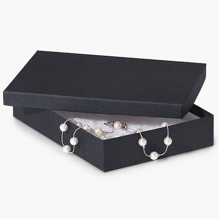 Nashville Wraps Black Matte Jewelry Gift Boxes, 7x5x1.25, Fiber Fill, 100PK 80BK