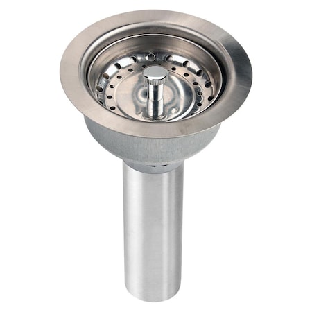 Elkay 3-1/2" Drain Fitting Stainless Steel Body with Strainer Basket Matte Finish LKJ35