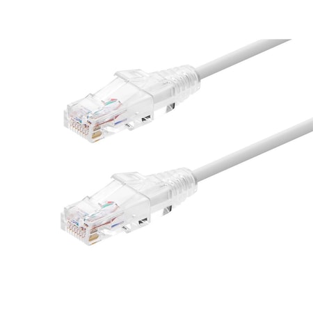 Monoprice Slim Cat6 Utp Network Cable, 2 ft.White 13525