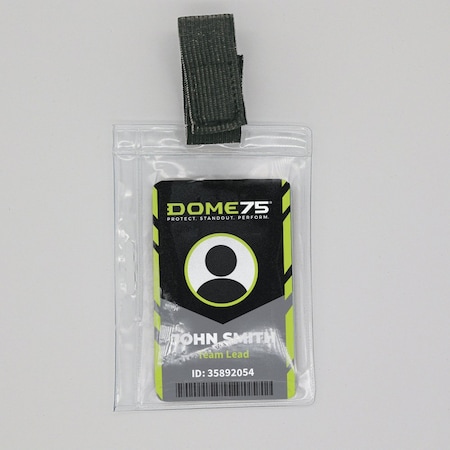 Dome75 Dual Position Hook and Loop Clear ID Holder DAI99100-CL