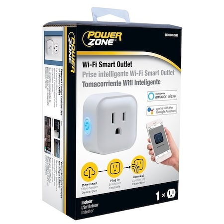 Powerzone Outlet Strip, Wi-Fi Controlled, White ORRCWFII11