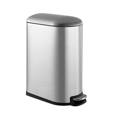 Happimess Roland Mini 2.6-Gallon Step-Open Trash Can, Platinum Silver HPM1009A