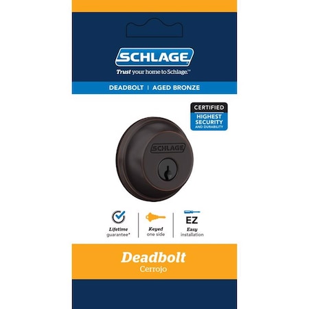Schlage Schlage Aged Bronze Zinc Single Cylinder Deadbolt B60 N G 716