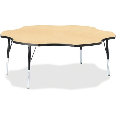 Jonti-Craft Berries Six Leaf Activity Table, 60 in., E-height, Maple/Black/Black 6458JCE011