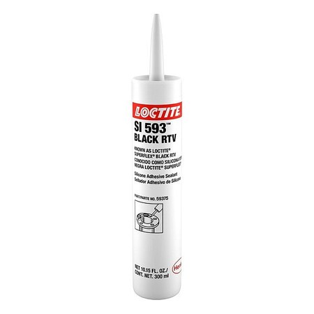 Loctite Silicone Sealant, 10 oz, Cartridge, Black, Adhesive Sealant Base, SI 593 193997