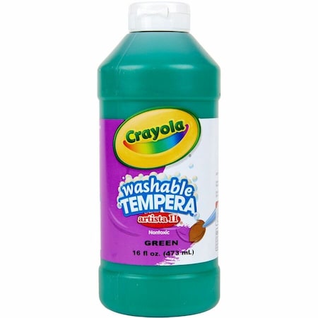 Crayola Artista II Washable Tempera Paint, Green, 16 oz Bottle 543115044