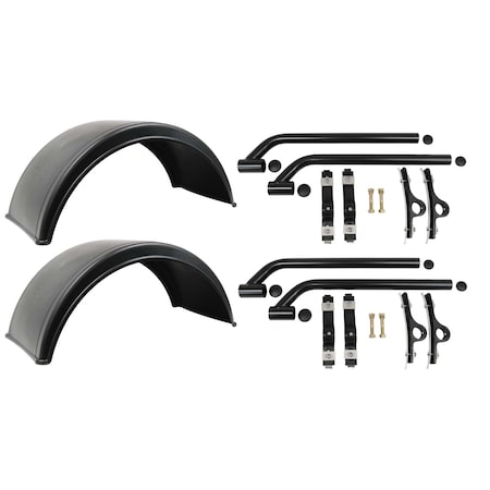 Mytee Products 4pc Poly Fender Kit 2 Poly Fender Mounting Kit 2 Smooth Poly Fender - fits 19.5 in Wheels, 2PK PF-Sx2PFMK-Bx2