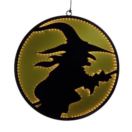 Celebrations Orange 32 in. LED Infinity Witch Hanging Decor 22-09012A