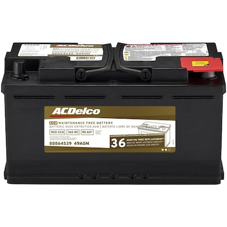 Acdelco BATTERY ASM AGM CCA 900)(TOP, Vehicle Battery,  49AGM