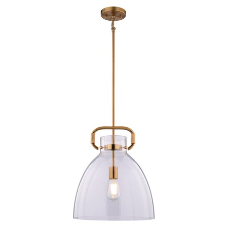 Vaxcel Madrona 1 Light Gold Muted Brass Contemporary Pendant Light Clear Glass P0431