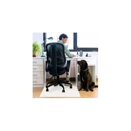 Floortex Polypropylene Rectangular Anti-Slip Foldable Chair Mat for Hard Floors-45in x 53in - 53in Length x NCMFLLAC0003