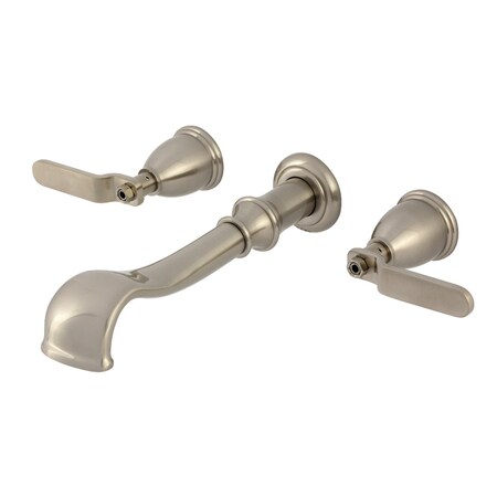 Kingston Brass Two-Handle Wall Mount Tub Faucet, Brushed Nickel KS5028KL