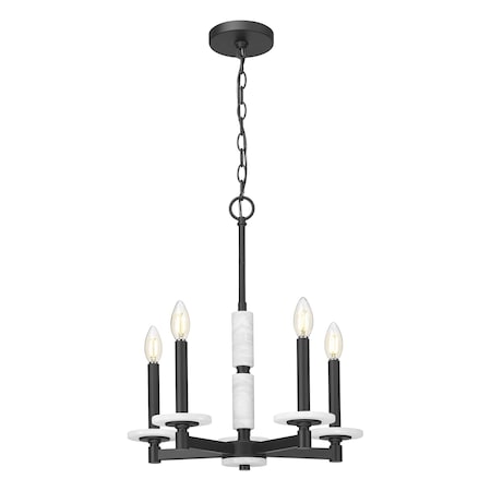 Z-Lite Kaden 5-Light Chandelier, 18 in W, Matte Black 3045-5MB