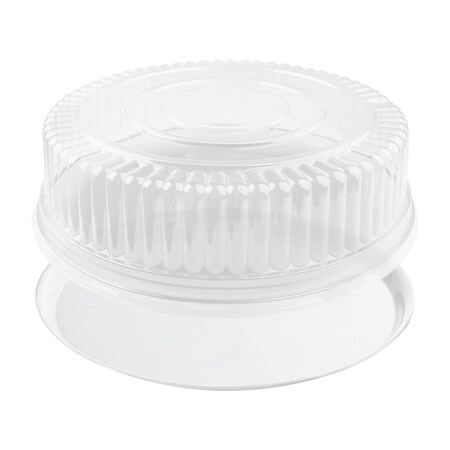 Smarty Had A Party 12 in White Round Plastic Trays with Lids, 25PK 9922WHCS-CASE
