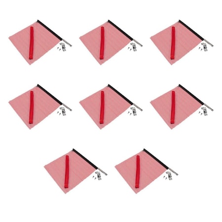 Mytee Products EZ Mount Warning Flag Red 18in x 18in Spring Loaded Quick n Easy Disconnect, 8PK VMF-MKx8