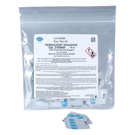 Hach DPD Total Chlorine Reagent, 10 mL, PK100 2105669