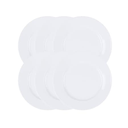 Our Table Simply White Porcelain 8 Inch Caterer Salad Plates, 6PK 135770.06