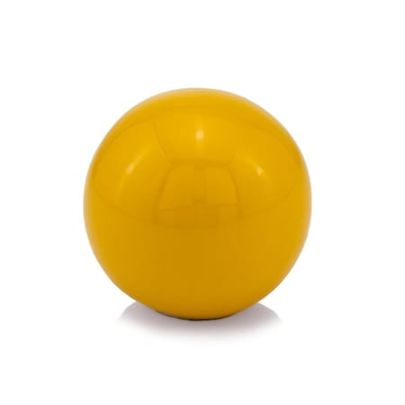 Homeroots 3" Yellow Aluminum Decorative Orb Tabletop Sculpture 480017