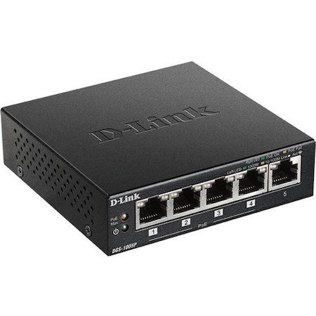 D-Link 5-PORT GIGABIT UNMANAGED DESKTOP SWITCH WITH 4 POE PORTS DGS-1005P