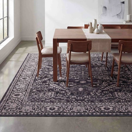 Jonathan Y Eleanor Vintage Medallion Border Non-Slip Machine-Washable Dark Gray/Multi 5 ft. x 8 ft. Area Rug VOR100J-5