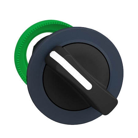 Schneider Electric Antimicrobial Flush mounted selector switch head, Harmony XB5, plastic, black, 30mm, 2 positions, spring return right to left ZB5FD4