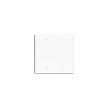 Leviton Blank Wallplate, Standard Size, Gang 2, Ivory 80725-I