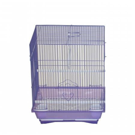 Fancy Feline 11 x 8.5 x 14 in. Flat Top Small Parakeet Cage, Purple FA2690793