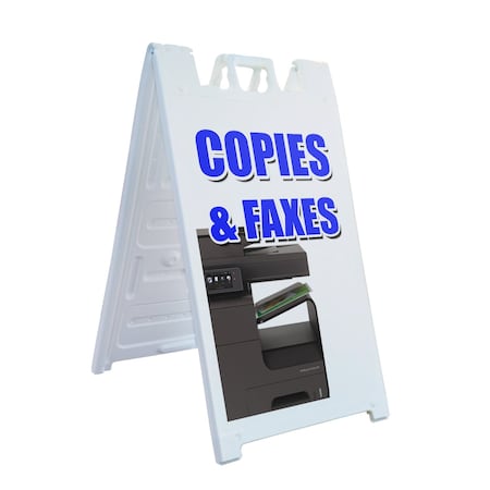 Signmission Copies & Faxes, A-Frame & 2 Decals Installed, Heavy-Duty Plastic Frame SBHD-D-2436-Copies & Faxes