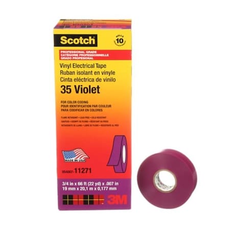 3M Scotch Vinyl Color Coding Electrical Tape 35, 10PK 7000058437