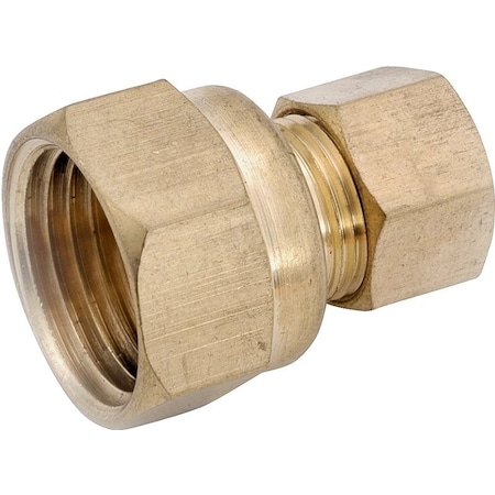 Anderson Metals Pipe Connector, 38 in, Compression x Female, Brass, 200 psi Pressure 750066-0606