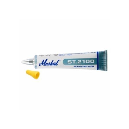 Nissen By Markal ST 2100 Tube Marker, Yellow, 1/8 in Tip, Metal Ball Tip, 48PK 434-97161
