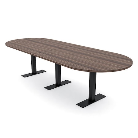 Skutchi Designs 10ft Conference Table With Power Unit | 10 Person Modular Racetrack Meeting Table | Harmony Series HAR-RAC-48X120-T.BK-H3041-NA