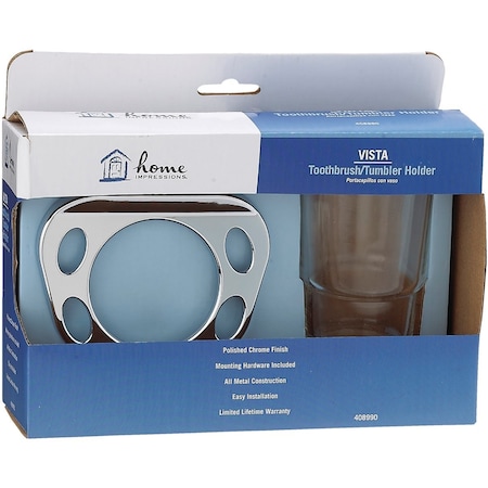 Home Impressions Vista Chrome Toothbrush Holder 408990
